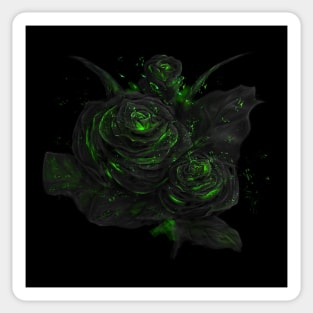 Sparkling roses - green option Sticker